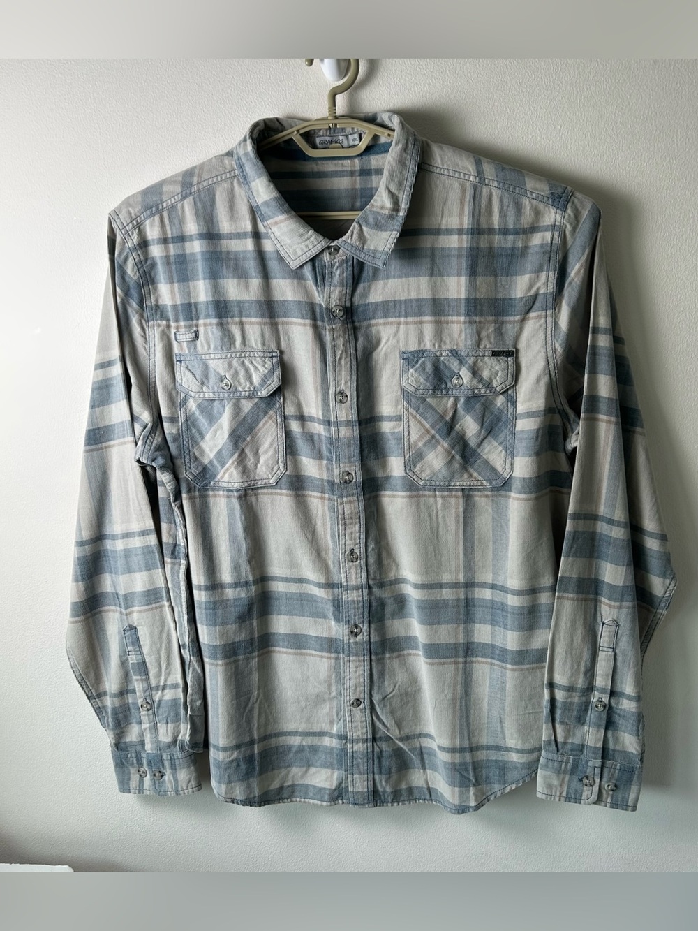 Gramicci Shirt Mens XXL Micro Corduroy Striped Pockets Outdoor Hiking Workwear